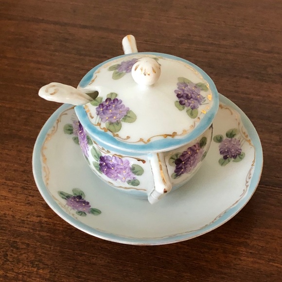 Vintage Hand Painted Mustard/Jam Dish